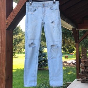 AE Denim X Super Stretch Distressed Skinny Jeans